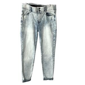 Apt 9 Capri Skinny Jeans Mid Rise Light Wash Distressed Cuffed